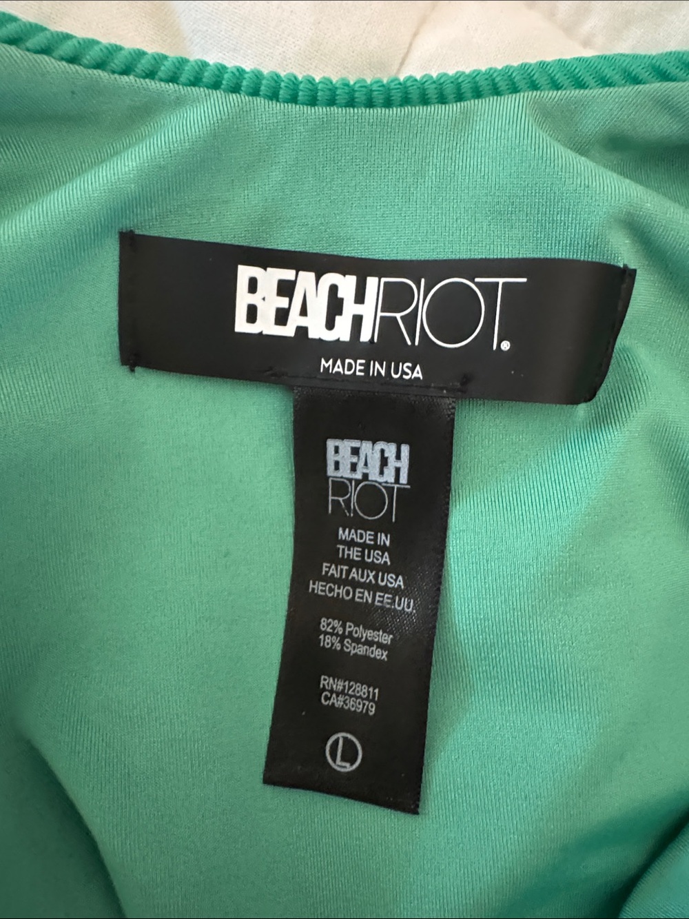 Beach Riot Green Ribbed One-Piece Swimsuit - Picture 3 of 3